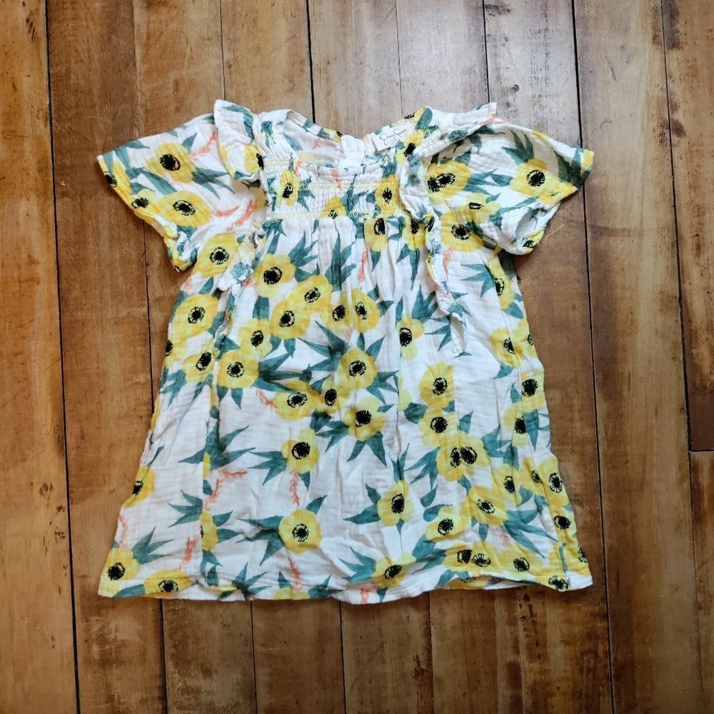 Jessica Simpson 2T dress sunflower cotton lightweight summer spring floral